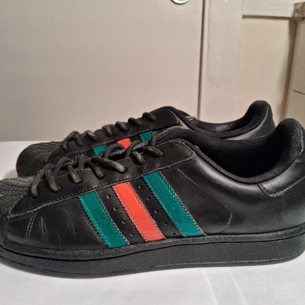 Adidas Superstar  Red Green Stripes US Men's Size 9.5